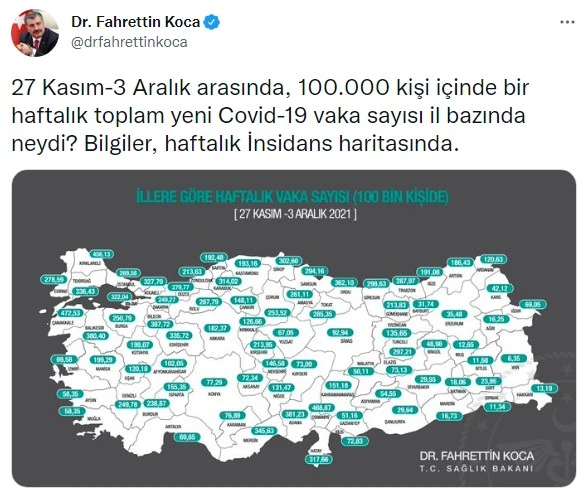 Son dakika! Bakan Koca vaka haritasını açıkladı: Bu haftanın rekoru Çanakkale'de